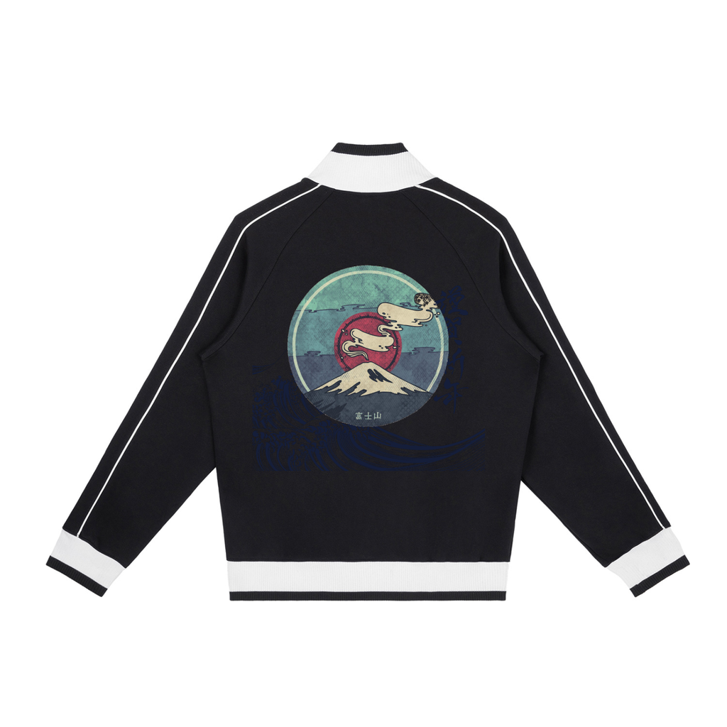 Color Block Raglan Sleeve Zip Track Jacket